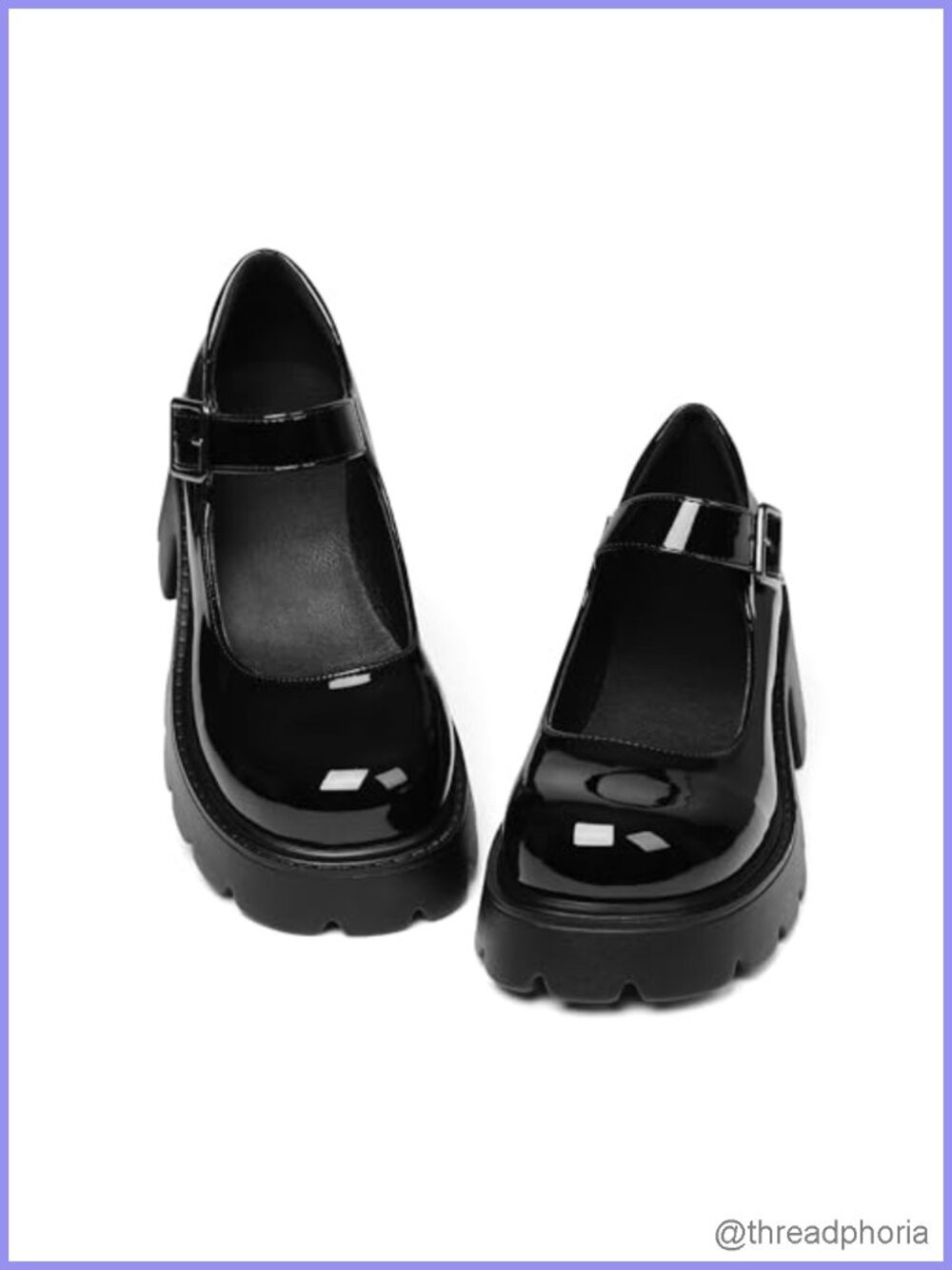 Chunky Platform Mary Jane Heels Round Toe Non-Slip PU Dress Shoes